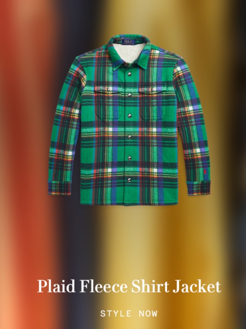 Ralph Lauren Boys Plaid Fleece Shirt Jacket